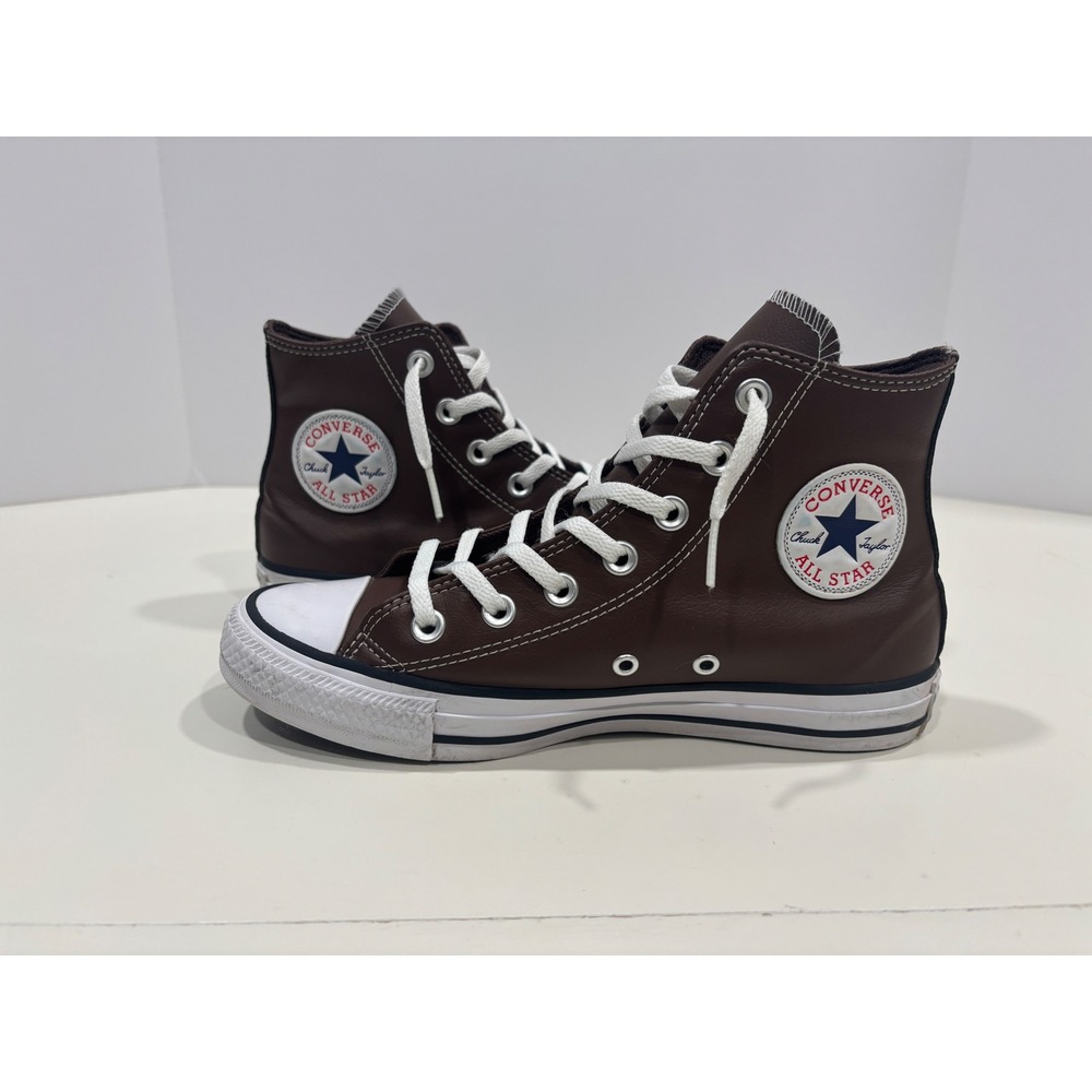 Converse Chuck Taylor All Star Brown Leather High Top Sneakers 172697C Womens 7